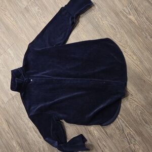 H&M Navy Blue Button Down And Flare Pants